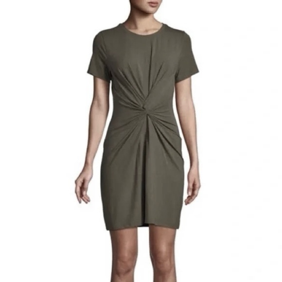 Charlotte Russe Cotton Twist Short Sleeved T-Shirt Dress in Heathered Charcoal - Picture 6 of 6